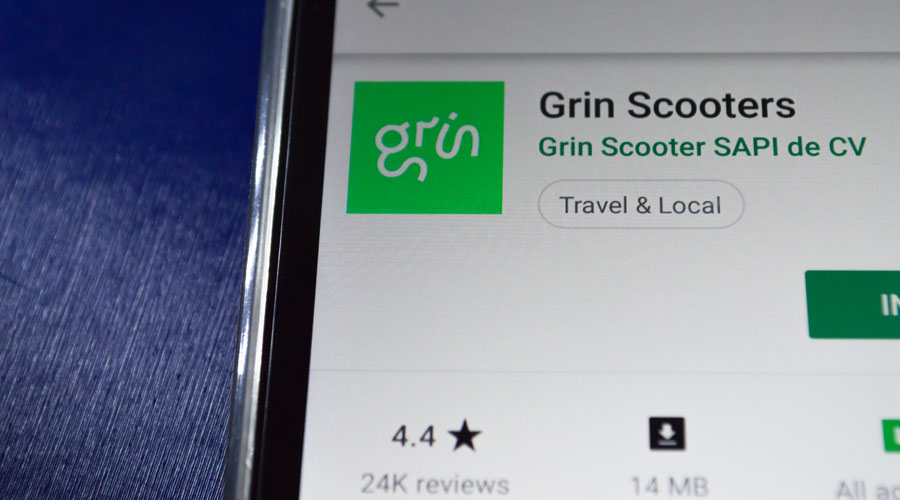 O app Grin é voltado apenas para patinetes elétricos